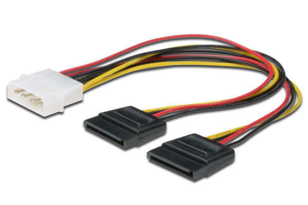Adapter Molex 5.25" <-> 2x SATA 15-pin Strom | 0,2m