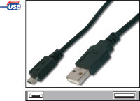 Kabel USB - Micro USB 2.0 | 3m schwarz