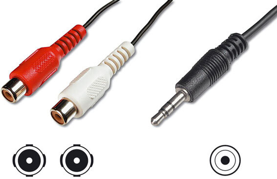 Kabel Audio Klinke 3,5mm -> 2x Cinch Buchsen 2m