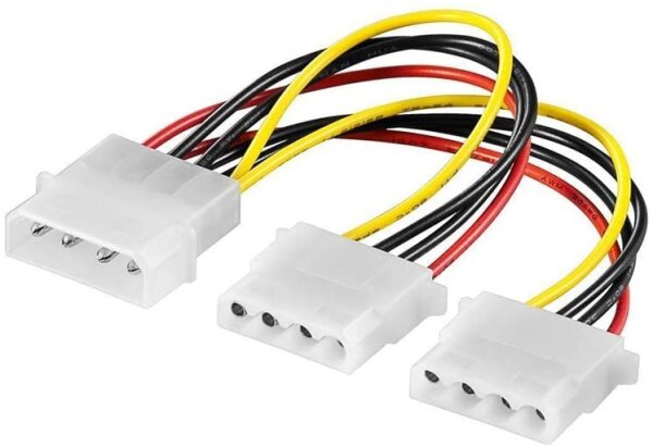 Kabel Adapter Molex Power Y-Form HDD 2x5.25 0,3m