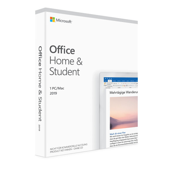Microsoft Office 2019 Home & Student [DE] 1PC/Mac PKC - nicht für Unternehmen verwendbar!