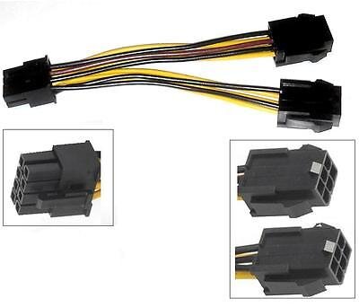Kabel PCI-E Y Stromkabel PCIe 8Pin - 2 x (6 + 2Pin) Stecker auf Dual 8Pin 6 + 2Pin Buchse