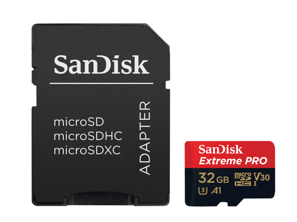 Speicherkarte Micro SDHC 32GB + SD Adapter SanDisk Extreme UHS-I U3, A1, Class 10