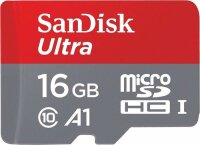 Speicherkarte Micro SDHC 16GB + SD Adapter SanDisk Ultra UHS-I, A1, Class 10