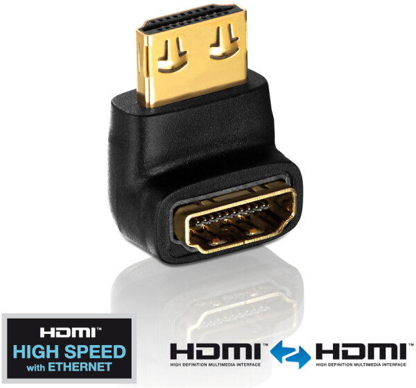 Adapter HDMI ST <-> HDMI BU 270° Winkel, 4K, UHD