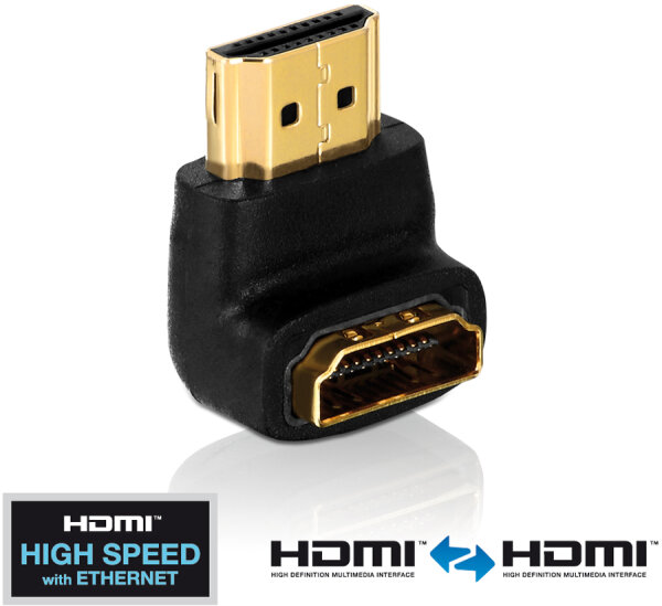 Adapter HDMI ST <-> HDMI BU 90° Winkel, 4K, UHD