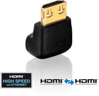Adapter HDMI ST &lt;-&gt; HDMI BU 90&deg; Winkel, 4K, UHD