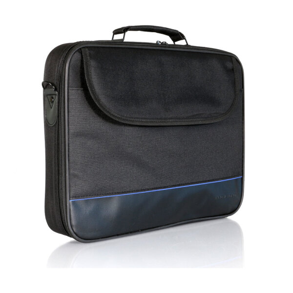 Notebooktasche 15,6" Umhängetasche mit Griff, schwarz/blau