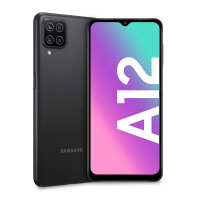 Handy Samsung Galaxy A12 schwarz, 64/4 ohne Branding | fertig eingerichtet