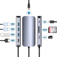 USB-C Dockingstation zu HDMI/USB/USB-C/LAN/CardReader