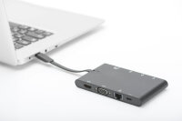USB-C Dockingstation | HDMI, VGA, 2x USB-A 3.0, USB-C, LAN, CardReader