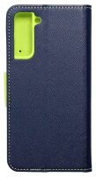 Handytasche Bookcover für Samsung Galaxy S21 Magnet navy-lime