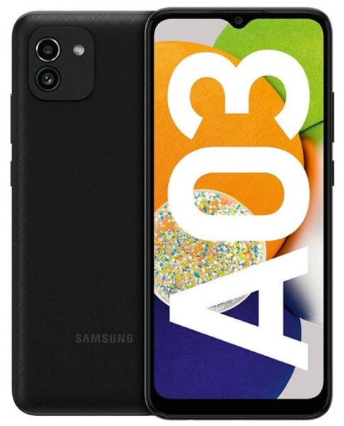 Handy Samsung Galaxy A03 schwarz, 64/4 ohne Branding | fertig eingerichtet