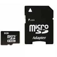Speicherkarte Micro SDHC 8GB + SD Adapter