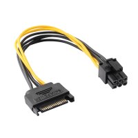 Adapterkabel SATA zu 6 Pin PCIe Grafikkarte Stromkabel