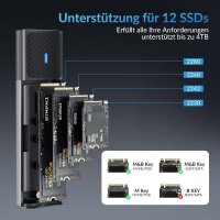 Gehäuse für M.2 NVMe & SATA SSD - USB 3.2 Typ-C Aluminium