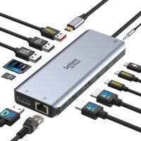 USB-C Dockingstation | 2x HDMI/DisplayPort/2x USB-C 3.1/3x USB-A/Gb LAN/Cardreader/Audio