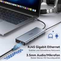 USB-C Dockingstation | 2x HDMI/DisplayPort/2x USB-C 3.1/3x USB-A/Gb LAN/Cardreader/Audio