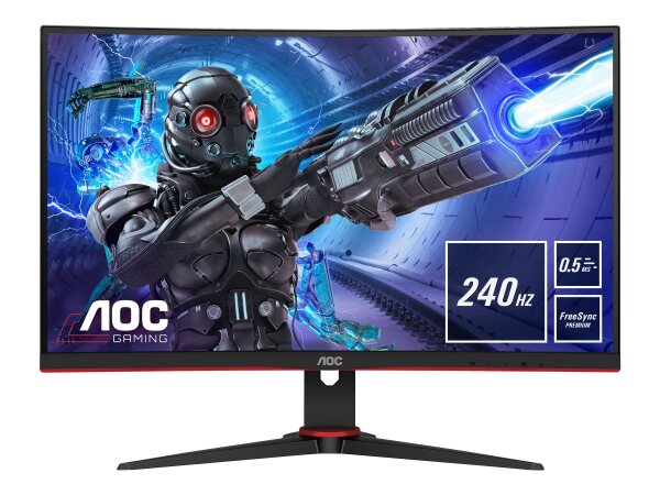 TFT AOC 27"/68,6cm Full-HD, AMD FreeSync Premium, 2x HDMI 2.0, 1x DisplayPort 1.2, curved, 0,5ms, 240Hz