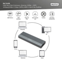 Gehäuse für M.2 NVMe & SATA SSD - USB 3.1 Typ-C Aluminium