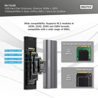 Gehäuse für M.2 NVMe & SATA SSD - USB 3.1 Typ-C Aluminium